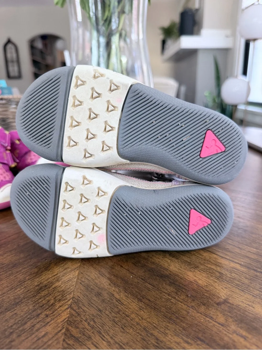 Plae Camilla Shimmer Light Gray and Pink Zipper Boots